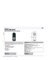 Thumbnail of document Data Sheet - MW-1 Pocket Wind Meter